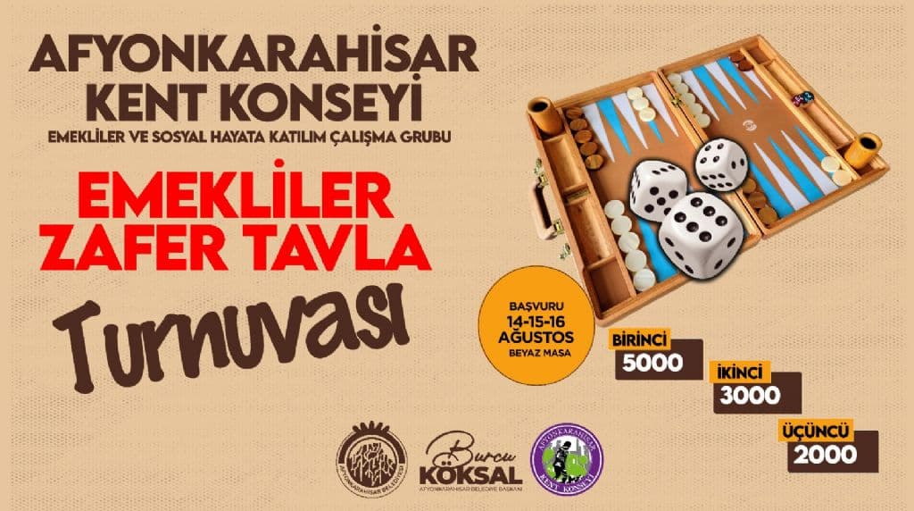 EMEKLİLERİMİZE ÖZEL "ZAFER TAVLA TURNUVASI"