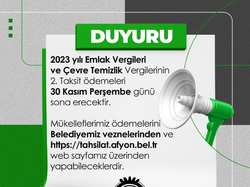 EMLAK VE ÇTV VERGİLERİNDE SON GÜN 30 KASIM
