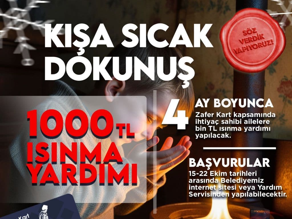 ZAFER KART İLE ISINMA YARDIMI BAŞLIYOR
